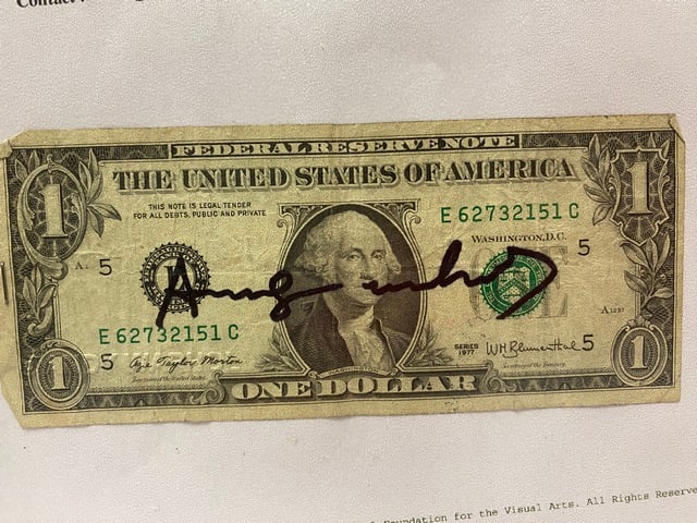 Andy Warhol, One Dollars, 1976, Signed, Stamped - 2