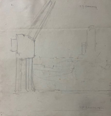 Laurence Stephen Lowry, 1966, Original, Drawing, Hand Signed, Rare, - 2
