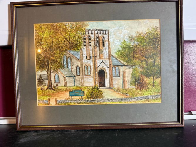 Watercolour Painting of A Church, Likely In The English Countryside. Signed: Watercolour Painting of A Church, Likely In The English Countryside. Signed