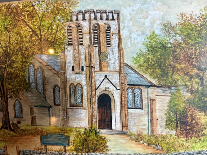 Watercolour Painting of A Church, Likely In The English Countryside. Signed - 2
