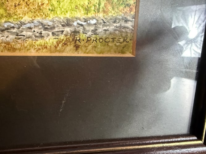 Watercolour Painting of A Church, Likely In The English Countryside. Signed - 4