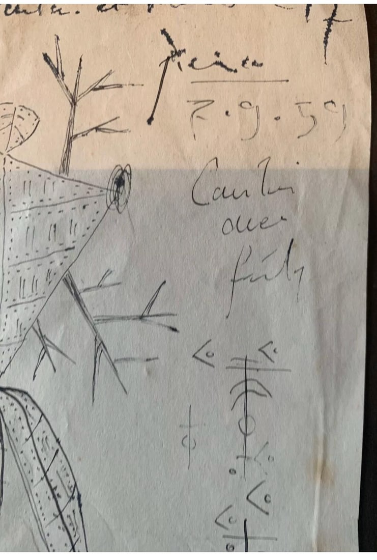 Picasso, Original Artwork, ink Drawing, Signed, - 2