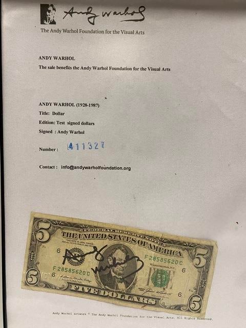 Andy Warhol, Five Dollars, 1976, Signed, Stamped - 4