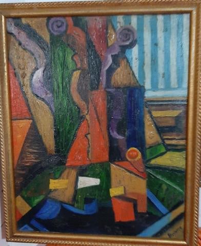Picasso, (After), Original Oil Painting, Signed and dated,: Picasso, (After), Original Oil Painting, Signed and dated, (Attributed) sold as attributed to the artist and you must do do your own research. Sold as seen Measurements approxim