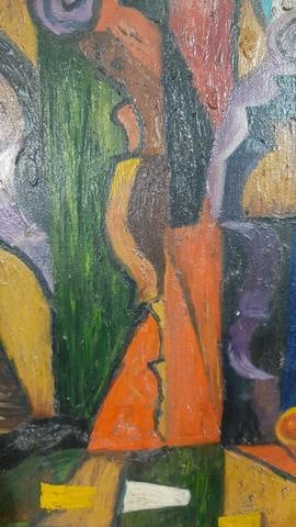 Picasso, (After), Original Oil Painting, Signed and dated, - 2