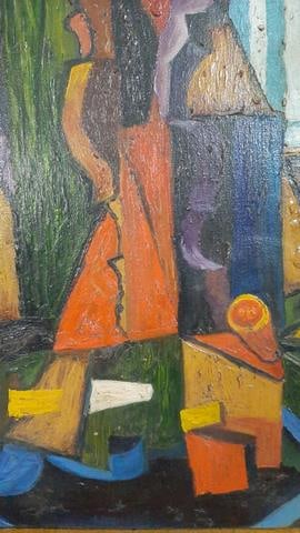 Picasso, (After), Original Oil Painting, Signed and dated, - 3