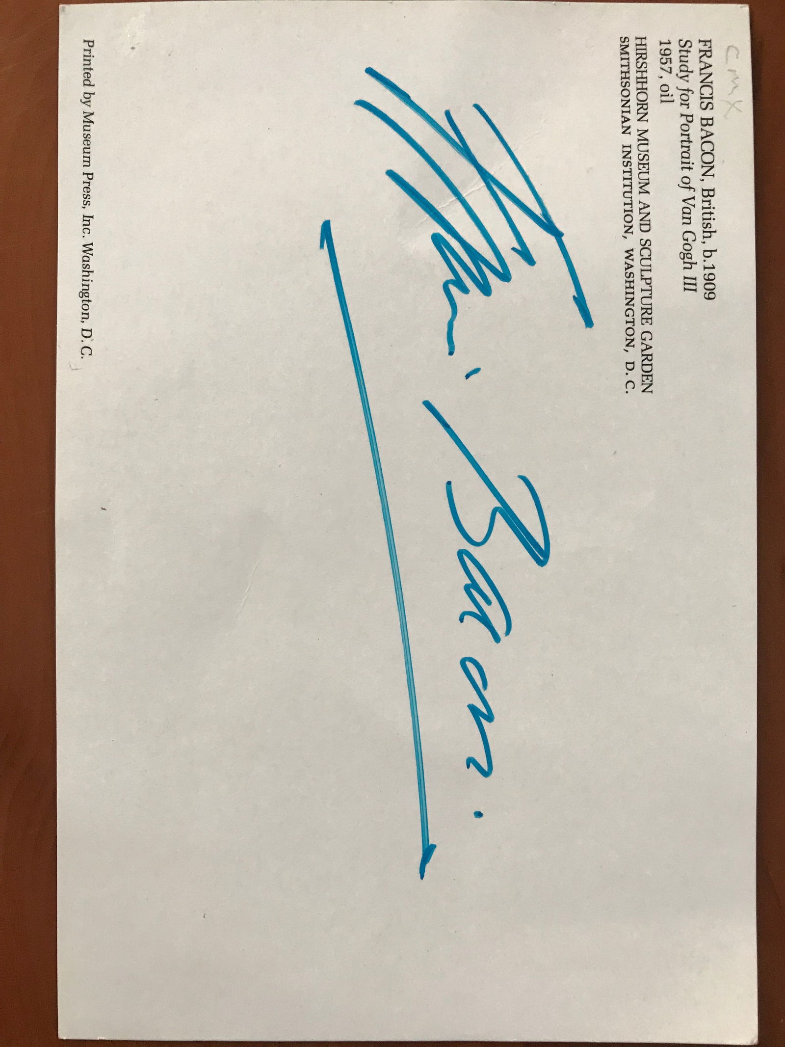 Francis Bacon, Portrait Of Van Gogh, Hand Signed, Original, COA. Invoice, - 4