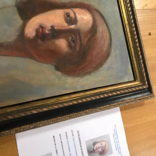 Picasso, (In the manner of) Original, rare art, Vintage, old painting, canvas , hand signed, - 7