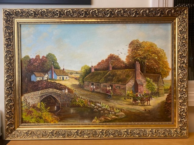 Oil Painting On Hardboard, Signed,: Oil Painting On Hardboard, Signed,