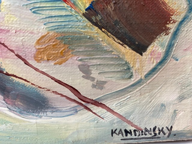 WASSILY KANDINSKY. (After) Oiginal Oil Painting, Soup Can, Signed, - 2