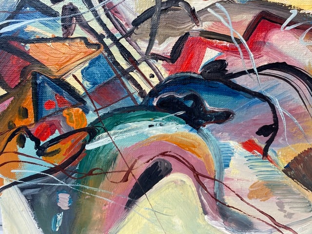 WASSILY KANDINSKY. (After) Oiginal Oil Painting, Soup Can, Signed, - 3