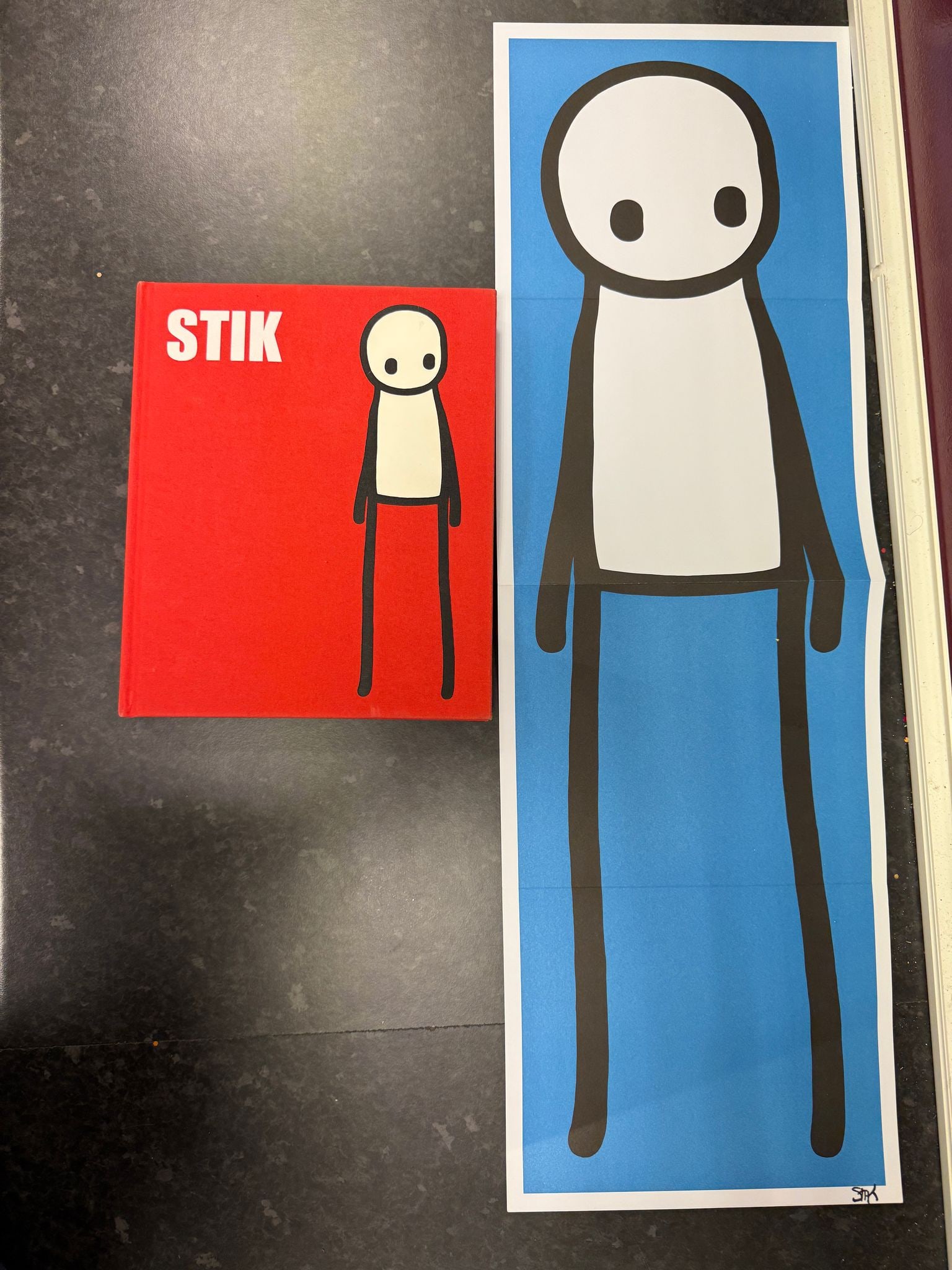 Stik, Signed, Poster, Original Book hand drawing,: Stik, Signed, Poster, Original Book hand drawing, 