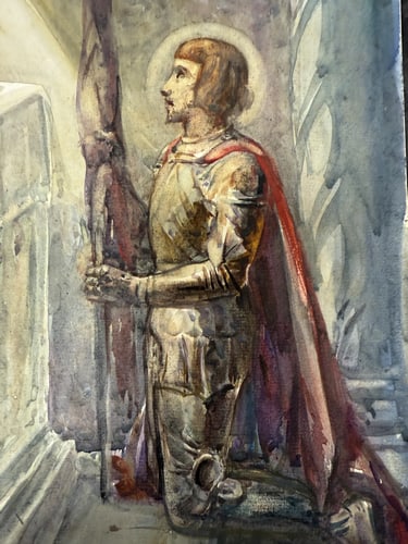 Charles. A. Sheahan (1864-1937) Original, Watercolor Drawing, Rare, Hand Signed, - 3