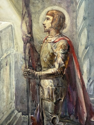 Charles. A. Sheahan (1864-1937) Original, Watercolor Drawing, Rare, Hand Signed, - 4