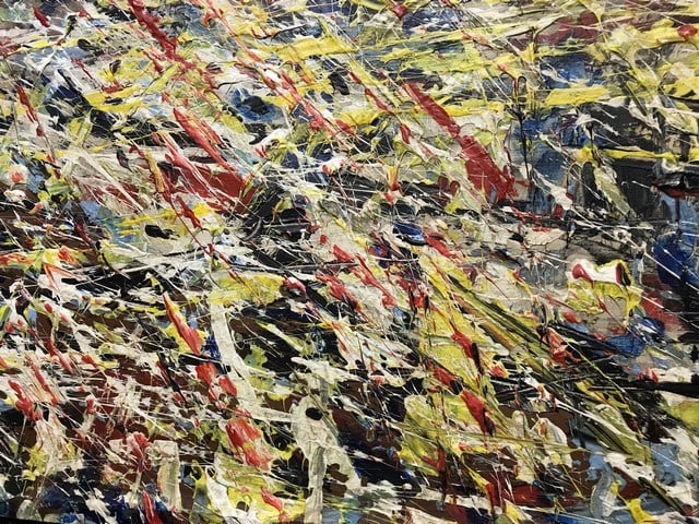 Jackson Pollock, (In the manner of) Original, Oil Painting, on Canvas, Signed. - 2