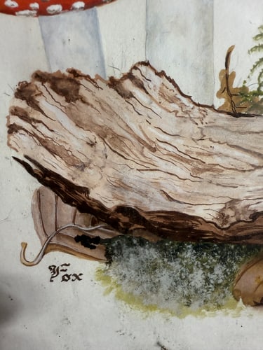 Watercolour, Vintage, WM Otto Mushrooms, Original, Signed, - 3