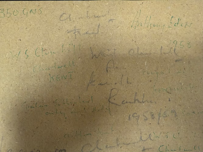 Winston Churchill, Original Oil Painting, Original, Drawing, Rare, Hand Signed, - 4