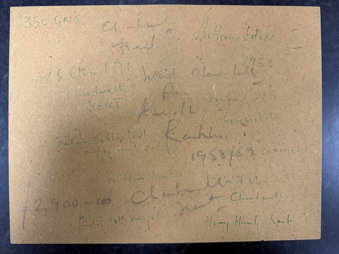 Winston Churchill, Original Oil Painting, Original, Drawing, Rare, Hand Signed, - 5