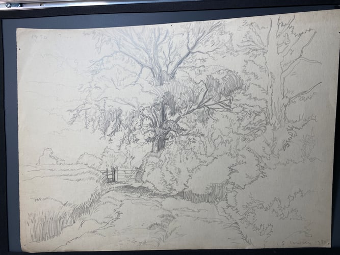 Laurence Stephen Lowry, 1930, Original, Drawing, Hand Signed, Rare,95 years Old, - 2