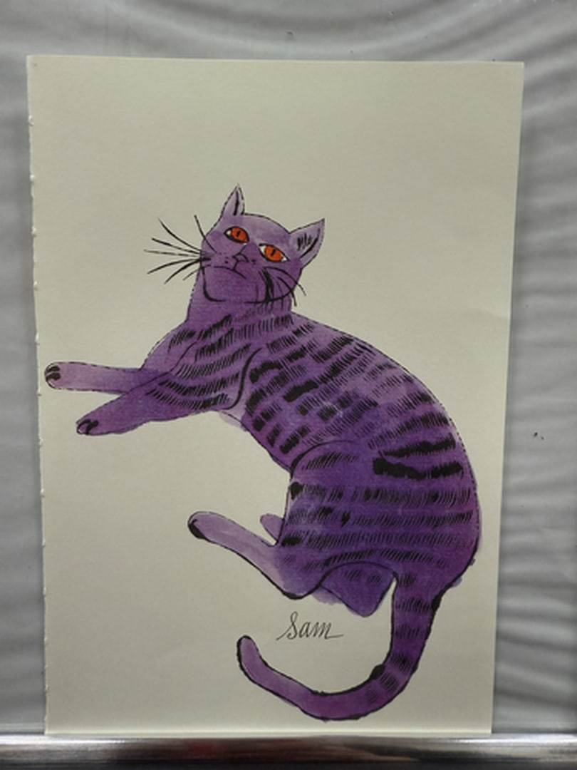 Andy Warhol, Page From a Book, 25 Cats,Sam and Blue Pussy, Rare, Edition, page Size- 22cm x 14cm.: Andy Warhol, Page From a Book, 25 Cats,Sam and Blue Pussy, Rare, Edition, page Size- 22cm x 14cm.