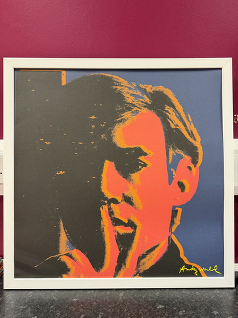 ANDY WARHOL RARE 1986 LMD ED LARGE FINE ART LITHOGRAPH PRINT~(23 1/2"""" W X 23 5/8"""" H): ANDY WARHOL RARE 1986 LMD ED LARGE FINE ART LITHOGRAPH PRINT~(23 1/2" W X 23 5/8" H) THE PRINT IS SIGNED IN THE PLATE, HAND NUMBERED FROM THE EDITION OF 2400, CMOA STAMP ON THE REVERSE BACK SIDE. IT F