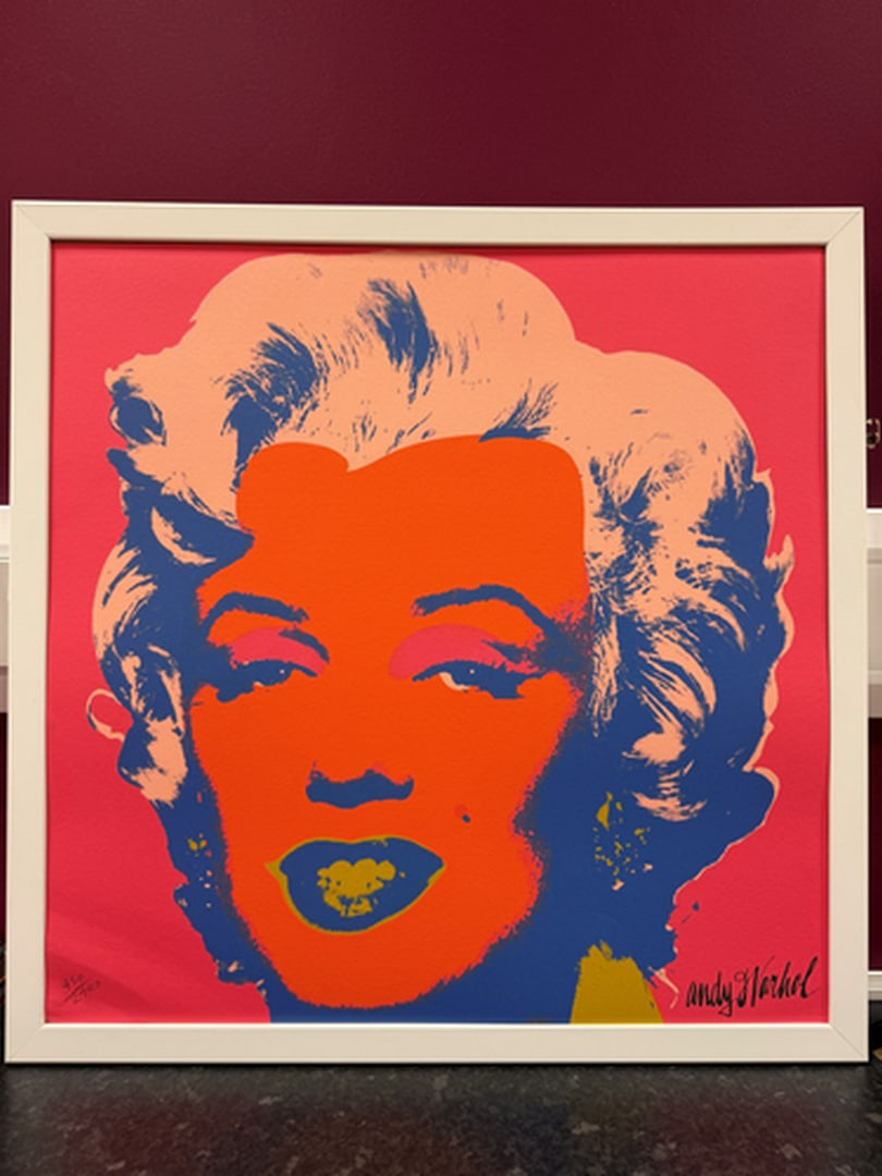 ANDY WARHOL RARE 1986 LMD ED LARGE FINE ART LITHOGRAPH PRINT~(23 1/2"""" W X 23 5/8"""" H): ANDY WARHOL RARE 1986 LMD ED LARGE FINE ART LITHOGRAPH PRINT~(23 1/2" W X 23 5/8" H) THE PRINT IS SIGNED IN THE PLATE, HAND NUMBERED FROM THE EDITION OF 2400, CMOA STAMP ON THE REVERSE BACK SIDE. IT F