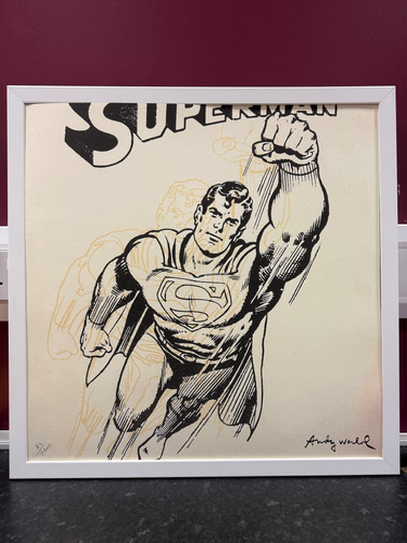 ANDY WARHOL RARE 1986 LMD ED LARGE FINE ART LITHOGRAPH PRINT~(23 1/2"""" W X 23 5/8"""" H): ANDY WARHOL RARE 1986 LMD ED LARGE FINE ART LITHOGRAPH PRINT~(23 1/2" W X 23 5/8" H) THE PRINT IS SIGNED IN THE PLATE, HAND NUMBERED FROM THE EDITION OF 2400, CMOA STAMP ON THE REVERSE BACK SIDE. IT F