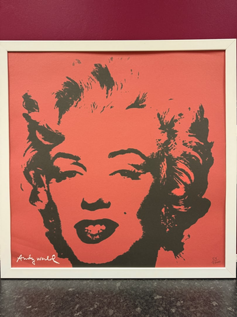 ANDY WARHOL RARE 1986 LMD ED LARGE FINE ART LITHOGRAPH PRINT~(23 1/2"""" W X 23 5/8"""" H): ANDY WARHOL RARE 1986 LMD ED LARGE FINE ART LITHOGRAPH PRINT~(23 1/2" W X 23 5/8" H) THE PRINT IS SIGNED IN THE PLATE, HAND NUMBERED FROM THE EDITION OF 2400, CMOA STAMP ON THE REVERSE BACK SIDE. IT F