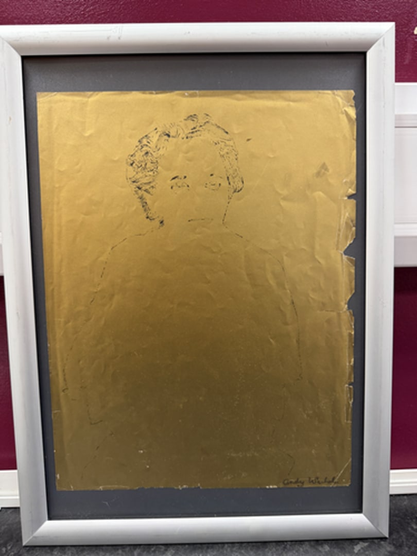 ANDY Warhol, Original Foil Page, Gold Book Eddition, Hand Signed, Framed: ANDY Warhol, Original Foil Page, Gold Book Eddition, Hand Signed, Framed