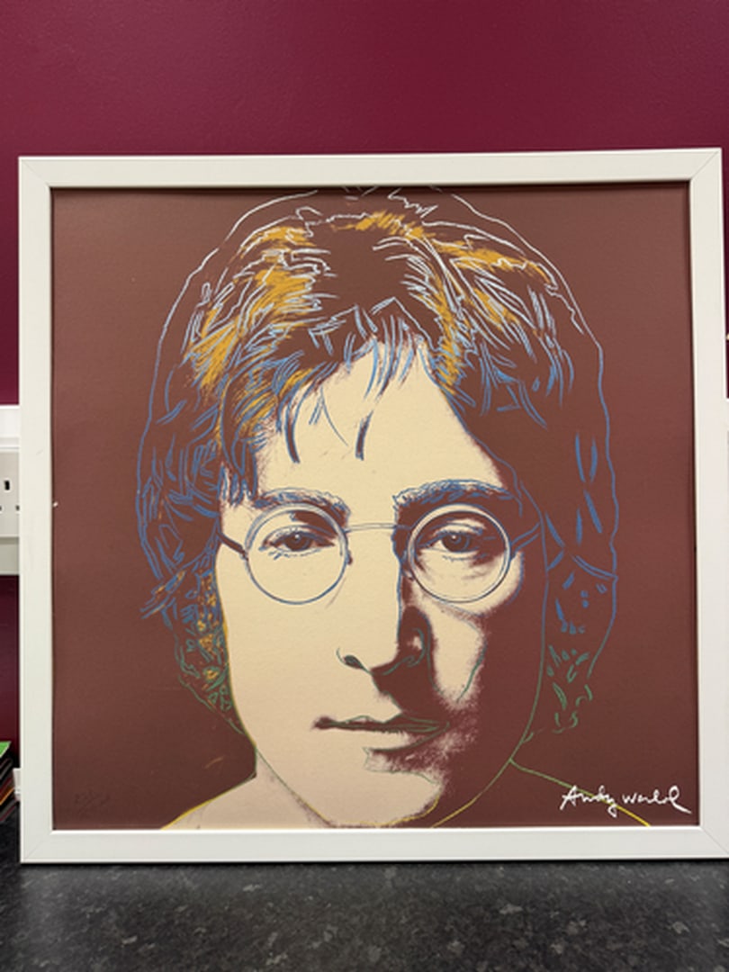 ANDY WARHOL RARE 1986 LMD ED LARGE FINE ART LITHOGRAPH PRINT~(23 1/2"""" W X 23 5/8"""" H): Description ANDY WARHOL RARE 1986 LMD ED LARGE FINE ART LITHOGRAPH PRINT~(23 1/2" W X 23 5/8" H) THE PRINT IS SIGNED IN THE PLATE, HAND NUMBERED FROM THE EDITION OF 2400, CMOA STAMP ON THE REVERSE BA