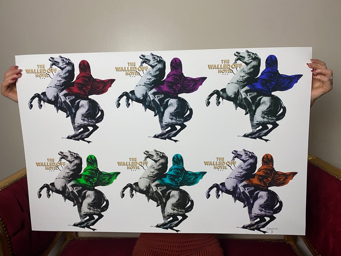 Banksy, In the manner of”, COA. Walled Off Hotel, Original, Limited Edition. Signed. Numbered. - 4