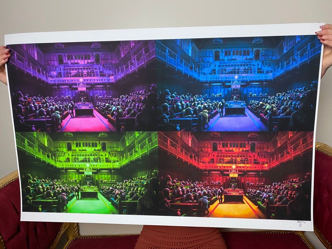 Banksy, In the manner of”, COA. Walled Off Hotel, Original, Limited Edition. Signed. Numbered. - 2