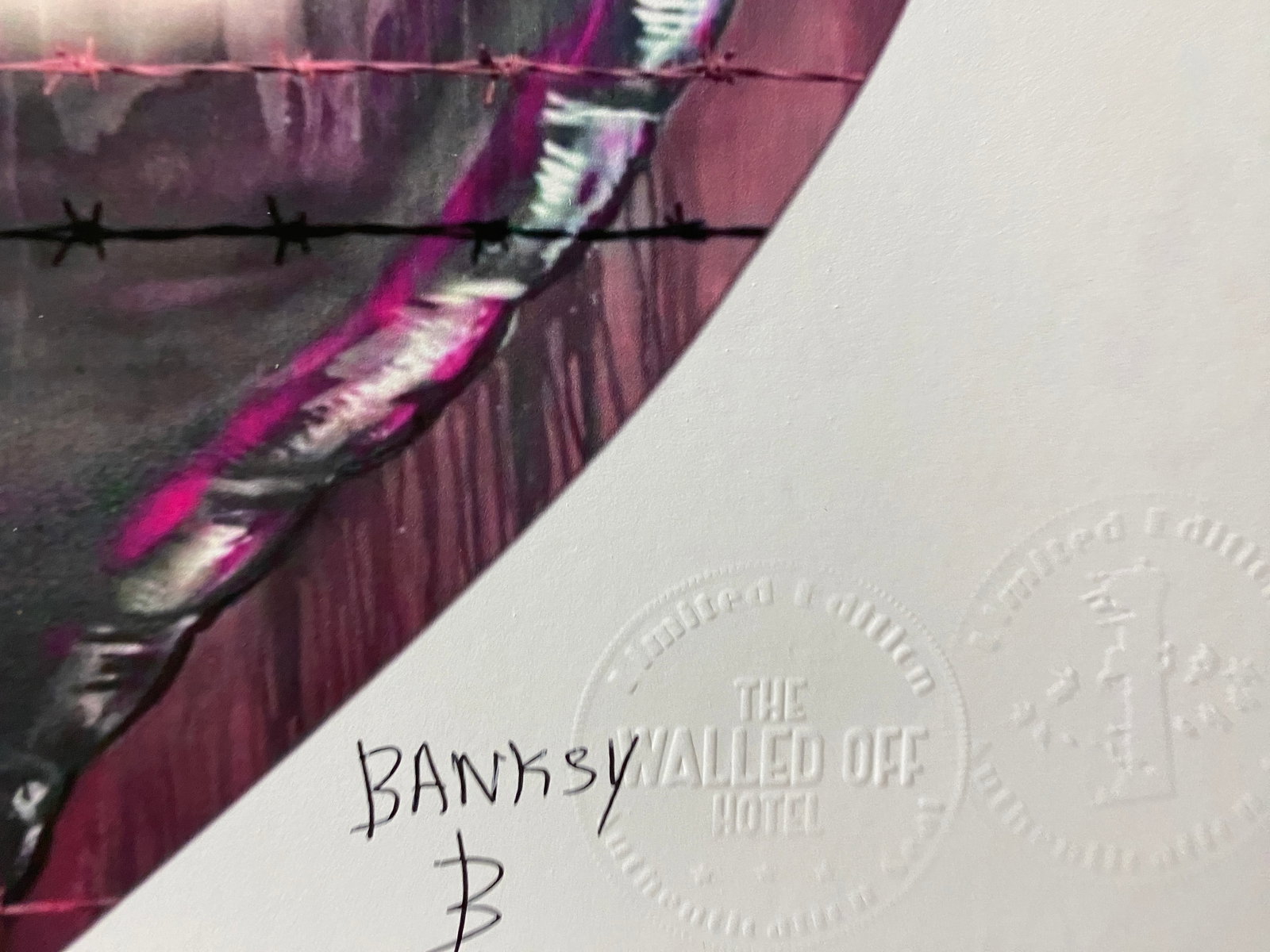 Banksy, In the manner of”, COA. Walled Off Hotel, Original, Limited Edition. Signed. Numbered. - 4