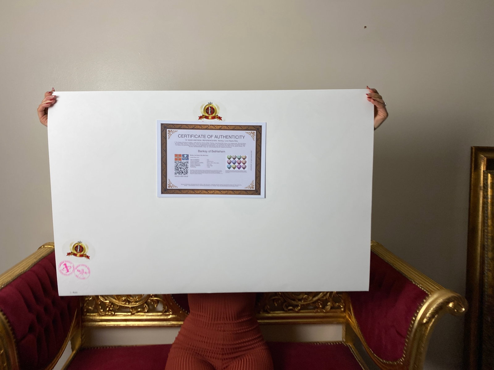 Banksy, In the manner of”, COA. Walled Off Hotel, Original, Limited Edition. Signed. Numbered. - 6