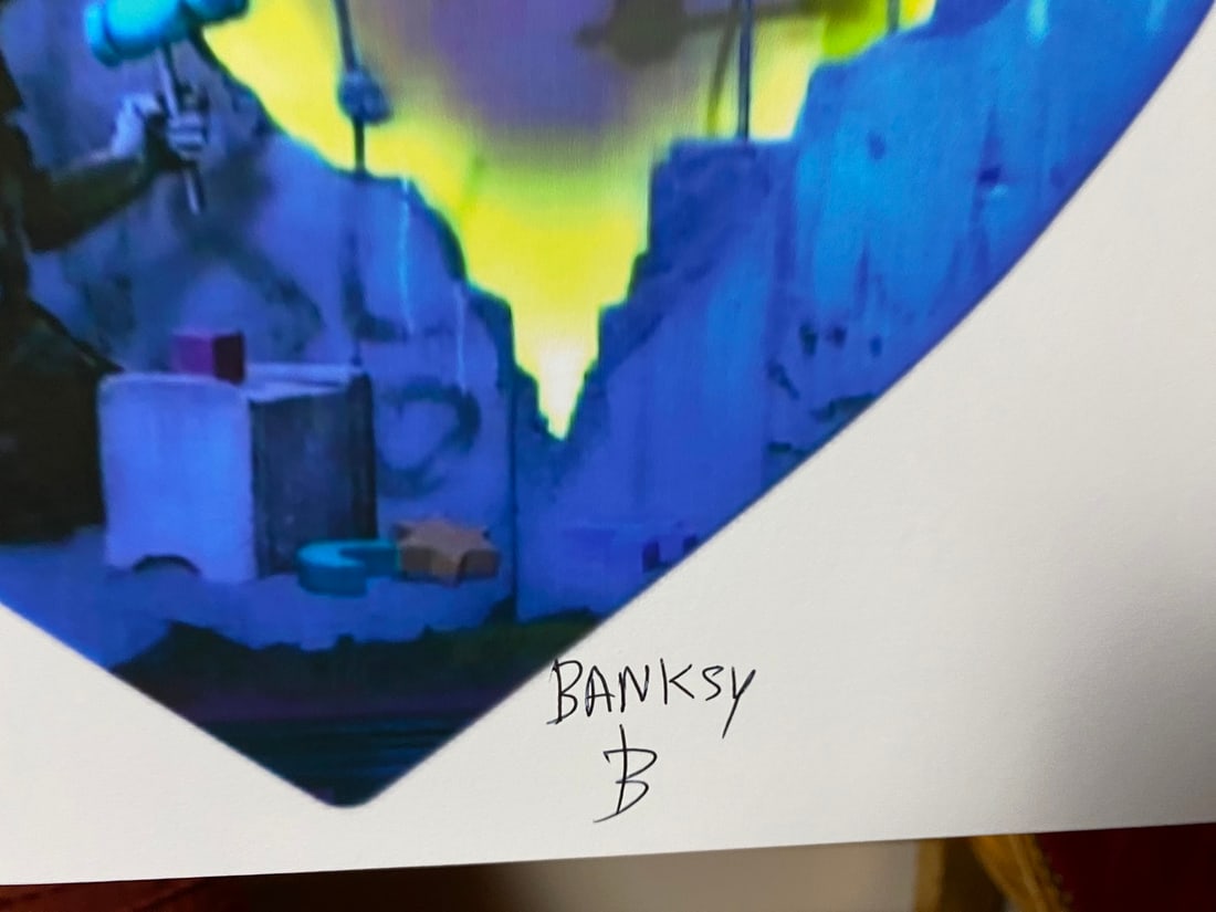 Banksy, In the manner of”, COA. Walled Off Hotel, Original, Limited Edition. Signed. Numbered. - 4