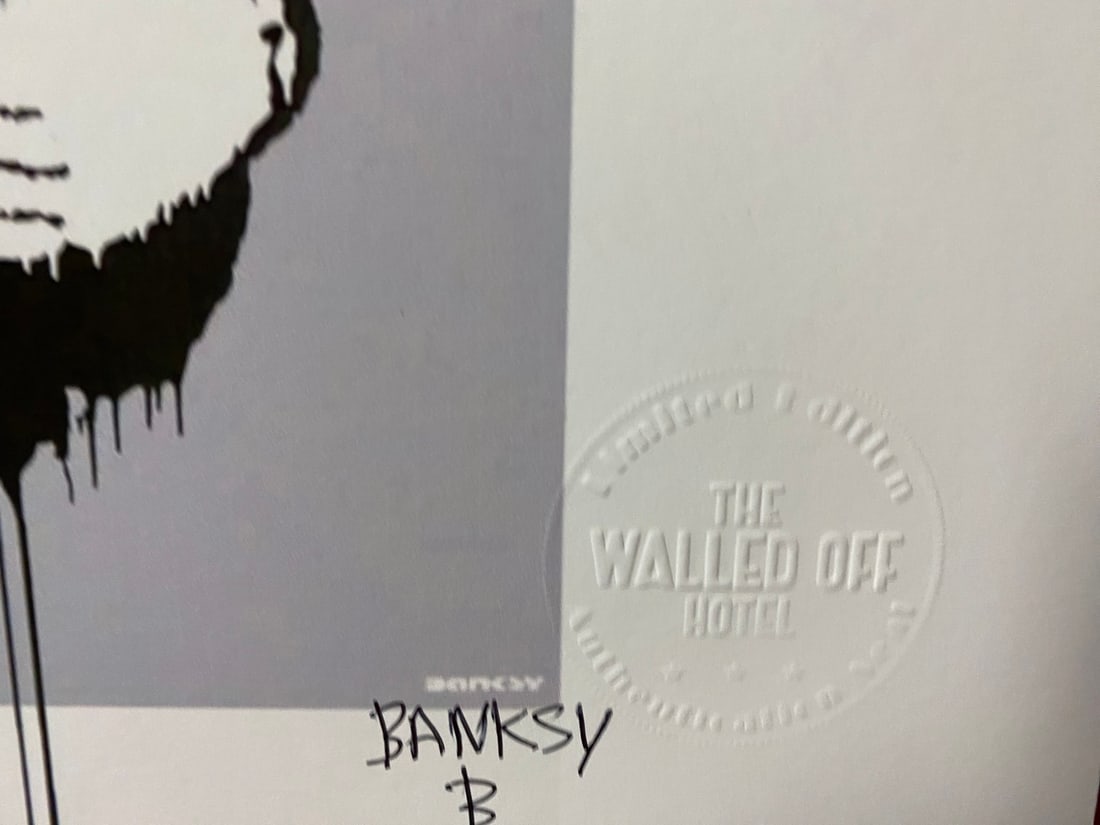 Banksy, In the manner of”, COA. Walled Off Hotel, Original, Limited Edition. Signed. Numbered. - 4