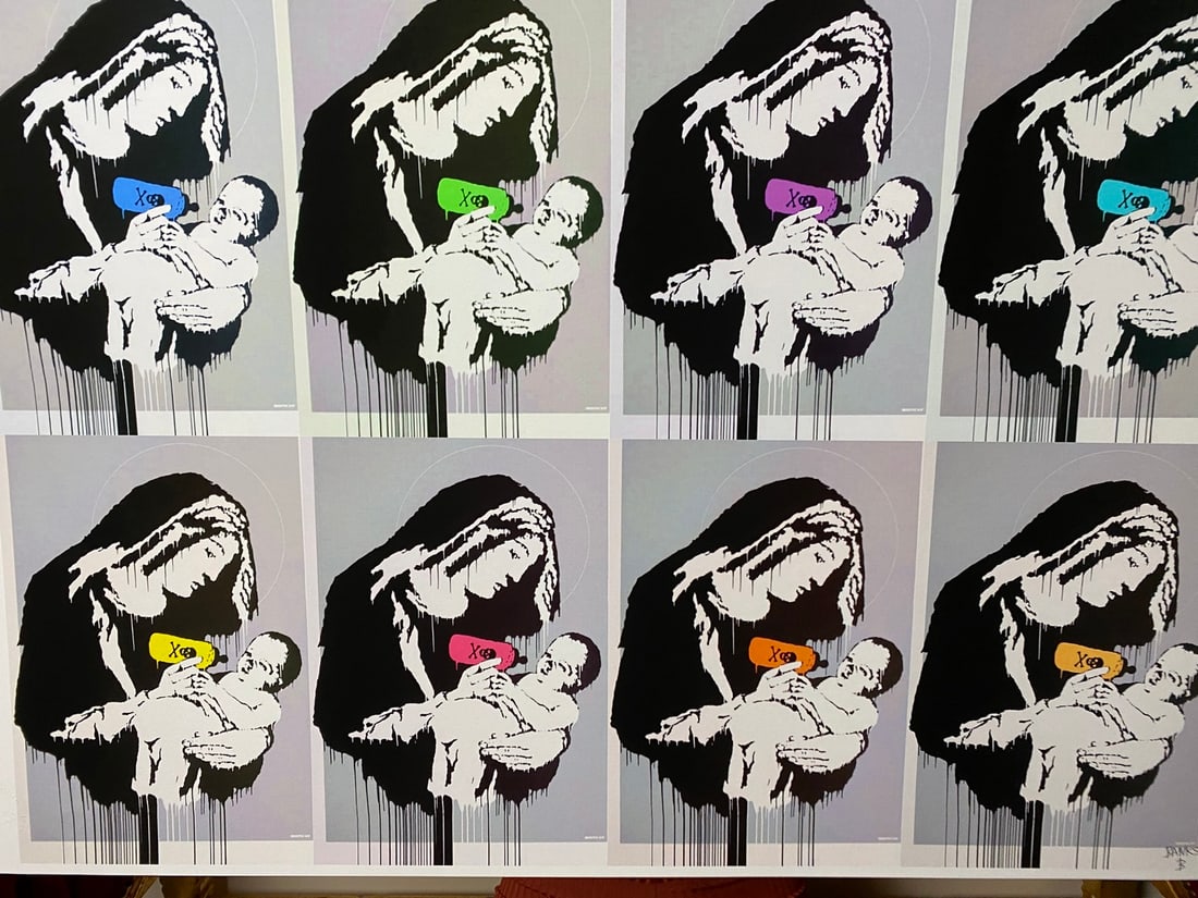 Banksy, In the manner of”, COA. Walled Off Hotel, Original, Limited Edition. Signed. Numbered. - 5