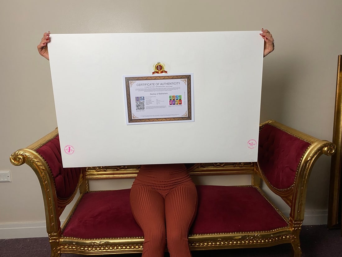 Banksy, In the manner of”, Walled Off Hotel, COA, Original, Limited Edition. Signed. Numbered - 5