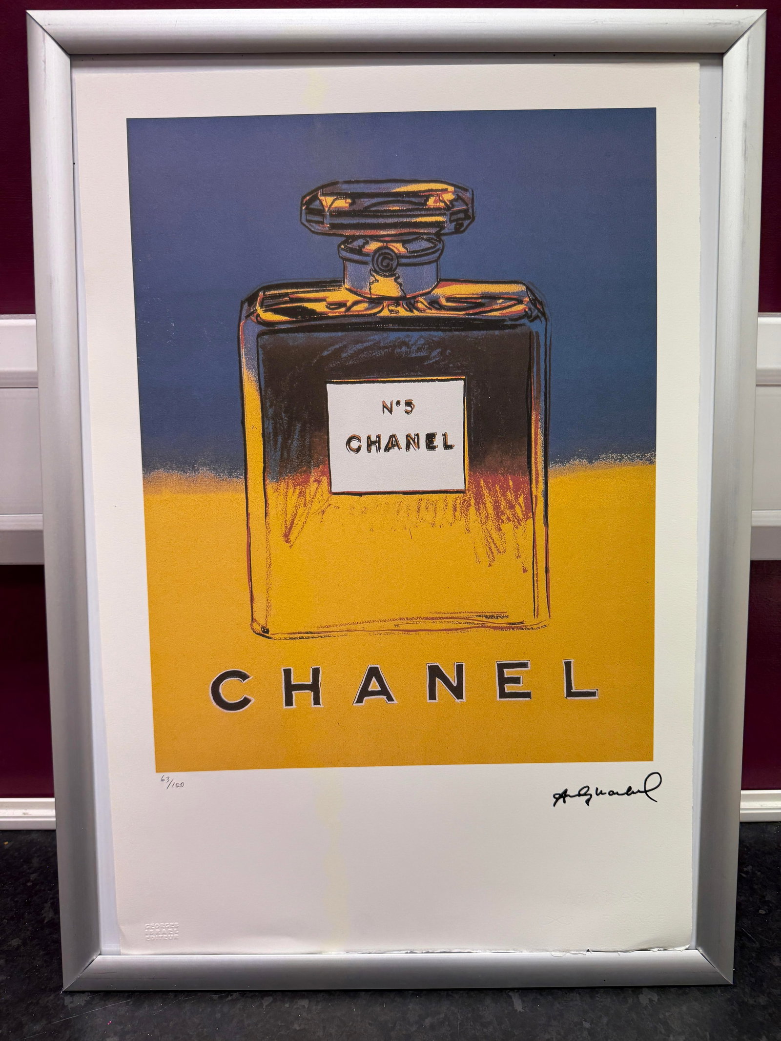 Andy Warhol, Original, Print, Limited addition, Plate signed, Seal, Stamped,: Andy Warhol, Original, Print, Limited addition, Plate signed, Seal, Stamped, Andy Warhol edition Arabic numbering - numbering 100 copies - Approximate dimensions of the sheet 57.3 x 38.4 cm - IN