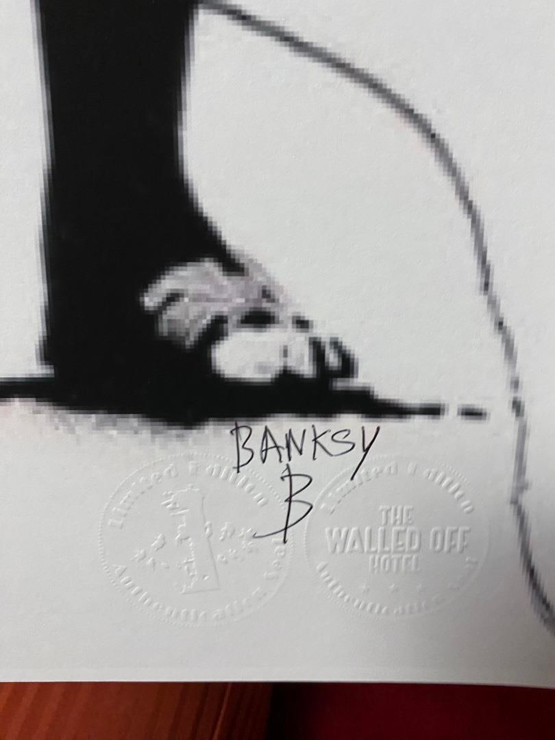 Banksy, In the manner of”, COA. Walled Off Hotel, Original, Limited Edition. Signed. Numbered. - 4