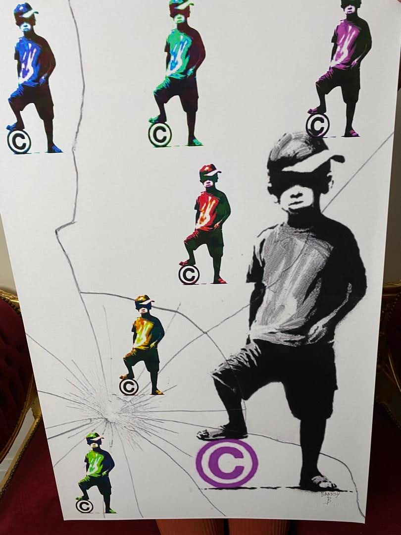 Banksy, In the manner of”, COA. Walled Off Hotel, Original, Limited Edition. Signed. Numbered. - 5