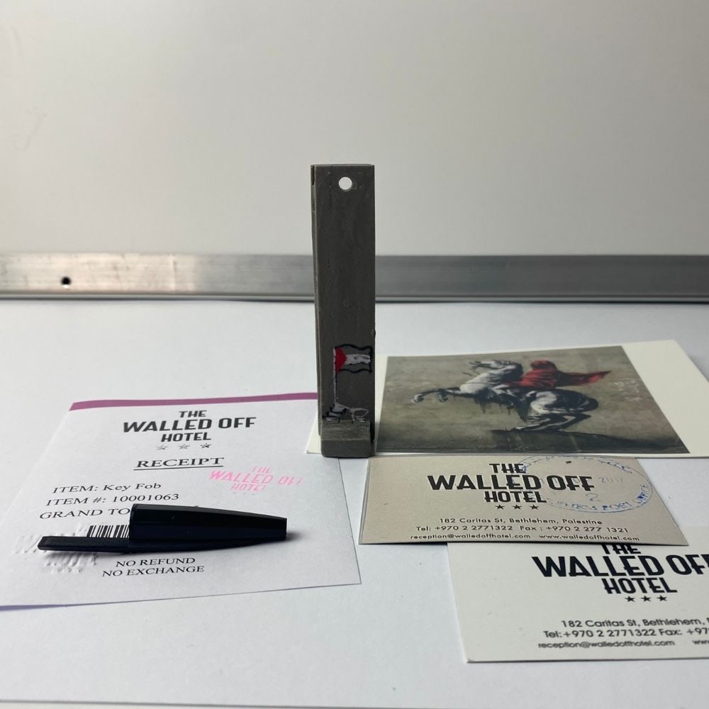 The Walled Off Hotel, Banksy, key Fob Sculpture. Original, Limited Edition, - 5
