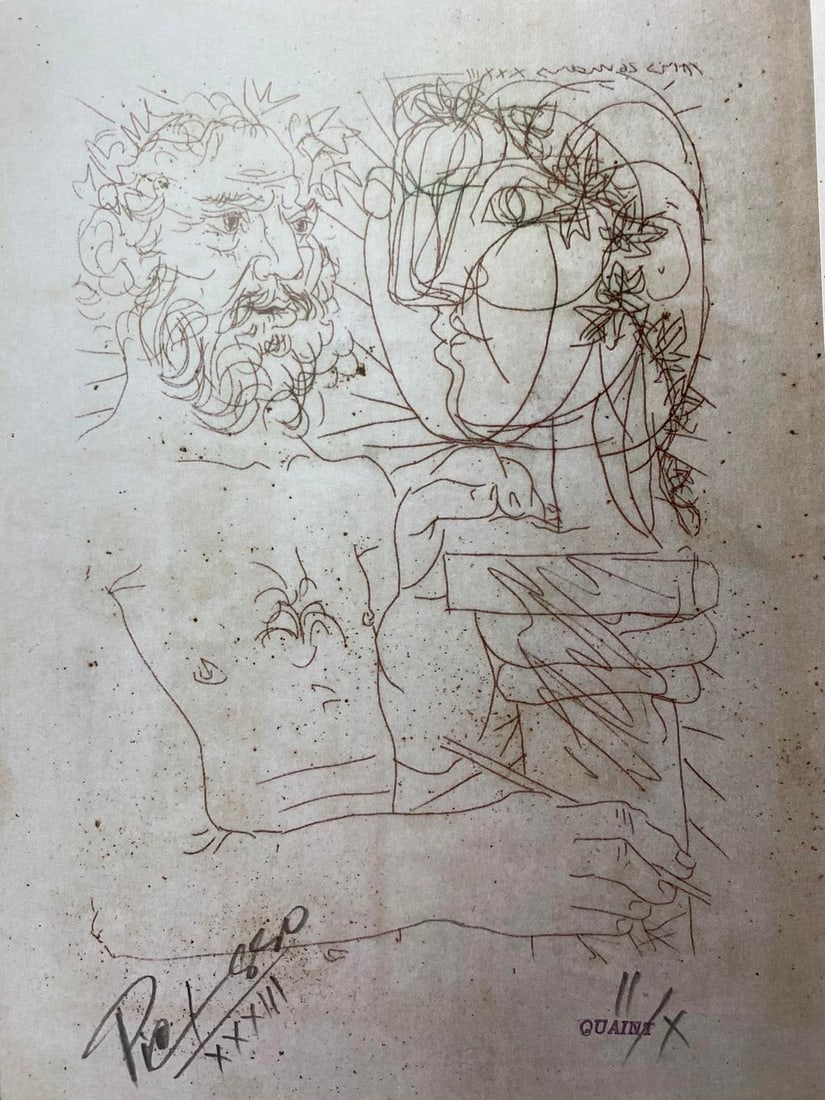 Pablo Picasso, Original Print, Limited Edition, Gallery Seal, Stamped, - 4