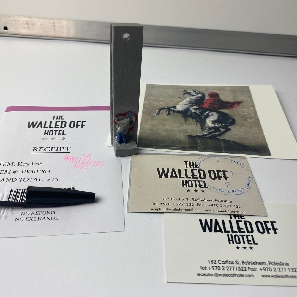The Walled Off Hotel, Banksy, key Fob Sculpture. Original, Limited Edition, - 3