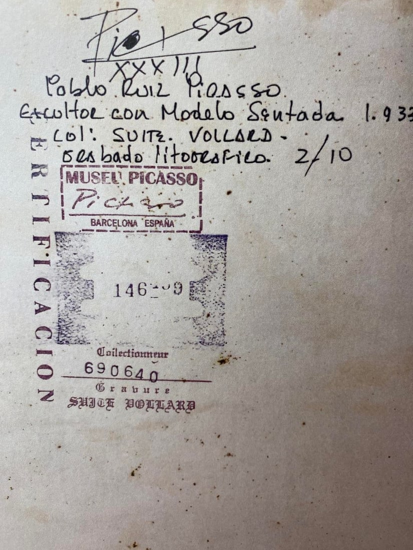 Pablo Picasso, Original Print, Limited Edition, Gallery Seal, Stamped, - 4