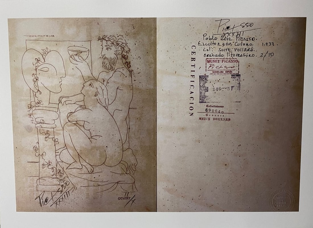 Picasso, ( After ) Vollard Suite Set, 1933, Numbered -2-10- Signed In Print (1 of 10)