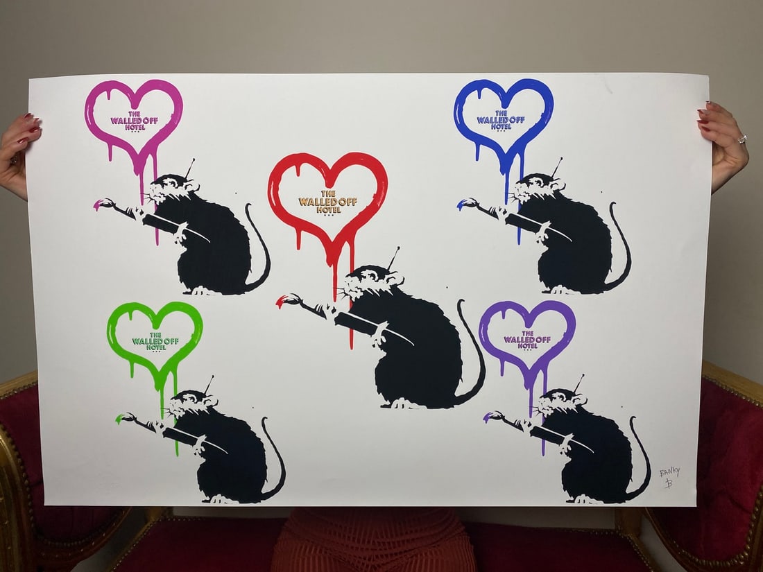 Banksy, In the manner of”, COA. Walled Off Hotel, Original, Limited Edition. Signed. Numbered.: Direct from the walled of Hotel Art Gallery UK, Limited Edition Prints. Please note all artworks here are created by our local artist and NOT by artist Banksy himself. This artwork w