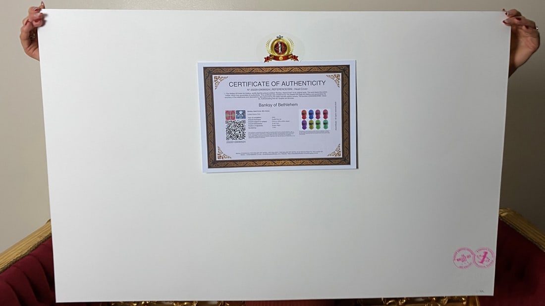 Banksy, In the manner of”, COA. Walled Off Hotel, Original, Limited Edition. Signed. Numbered. - 7