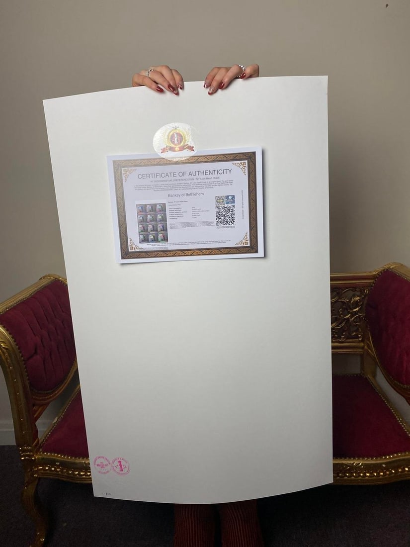 Banksy, In the manner of”, COA. Walled Off Hotel, Original, Limited Edition. Signed. Numbered - 6