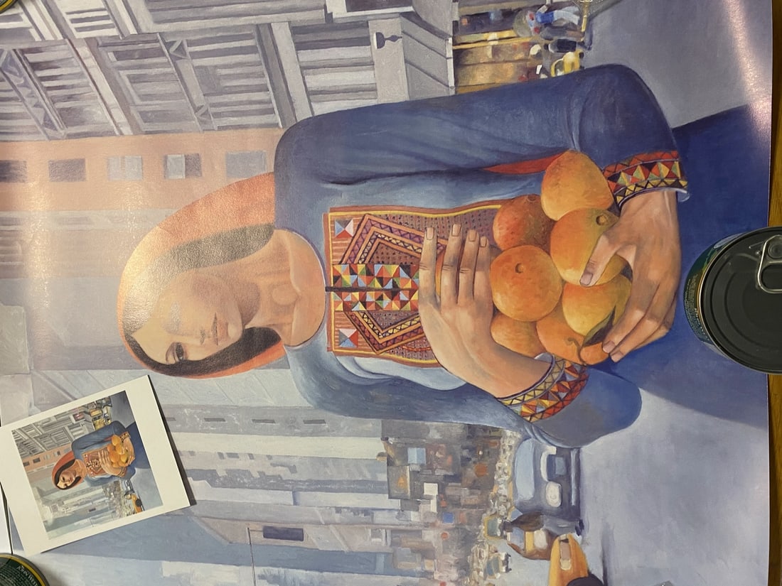 The Walled Off Hotel Gallery- Sliman Mansour- The Immigrant, 2017: The Walled Off Hotel Gallery- Sliman Mansour- The Immigrant, 2017 print on paper, Solid Finishing: Classic (200gsm) Open Edition Numbered and Stamped Sizes - 42.0 x 59.4 cm The walled off hotel